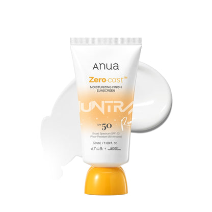 HOTAnua, Zero-Cast Moisturizing Sunscreen SPF 50, Glow Natural Sunscreen for face, No White Cast, Hyaluronic Acid, Niacinamide, Oil-Free, Korean Skincare, 1.69 fl oz