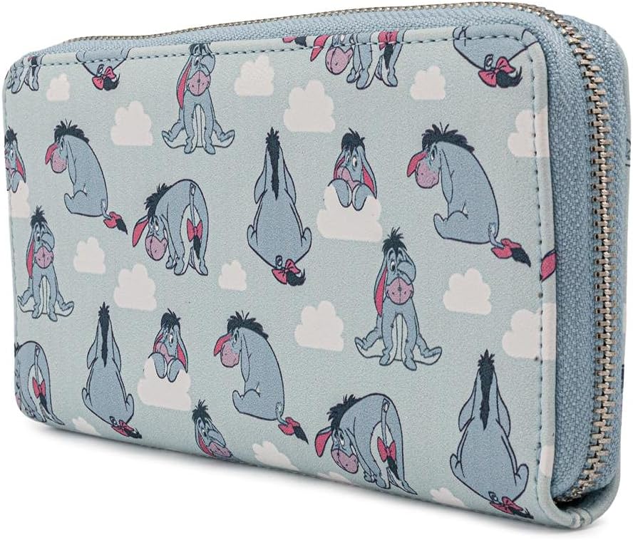 HOTLoungefly Disney Winnie the Pooh Eeyore Zip Around Faux Leather Wallet, Multi