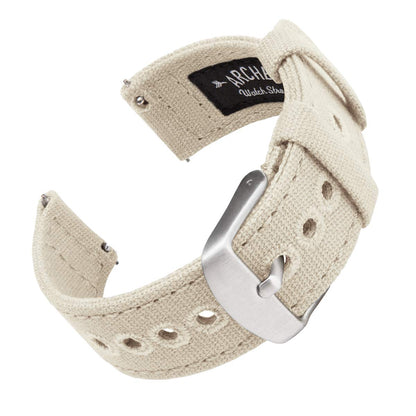 HOTArcher Watch Straps - Canvas Quick Release Watch Bands (Black, 20mm)