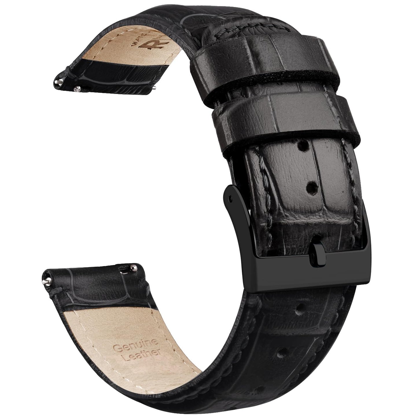 HOTRitche Christmas Gift Quick Release Leather Watch Bands Genuine Leather Watch Strap for Samsung Galaxy Watch 6 Band Classic 43mm 47mm 40mm 44mm 18mm, 20mm or 22mm for Men and Women, White Elephant Gifts, Stocking Stuffers for Men