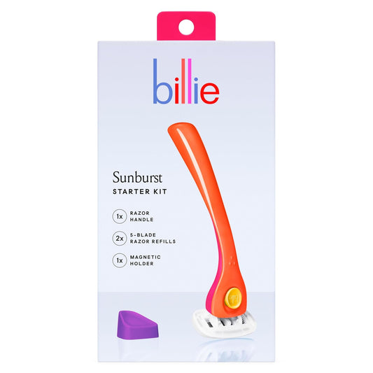 HOTBillie Razors for Women Shave Kit – Women’s Razor + 2 x 5-Blade Razor Refills + Magnetic Holder – Sunburst