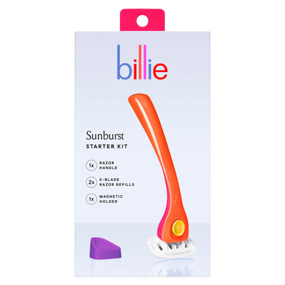HOTBillie Razors for Women Shave Kit – Women’s Razor + 2 x 5-Blade Razor Refills + Magnetic Holder – Sunburst