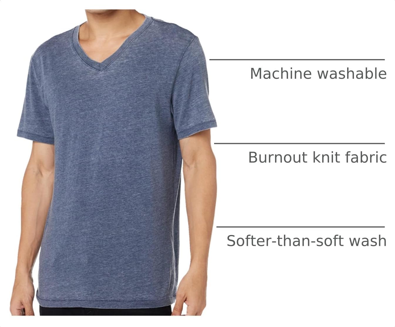 HOTLucky Brand Men's Venice Burnout V Neck Tee