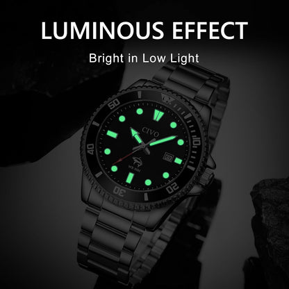 HOTCIVO Sport Wrist Watches for Men: Classic Analog Watch with Date Luminous - Silicone Strap & Waterproof - Casual Men's Watch for Outdoor Camping Cycling