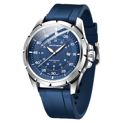 HOTSAPPHERO Mens Watch 50M Waterproof Luminous Quartz Analog Watches with Date Display Casual Stylish Work Business Classic Silicone Strap Men's Wrist Watches Elegant Gifts for Men