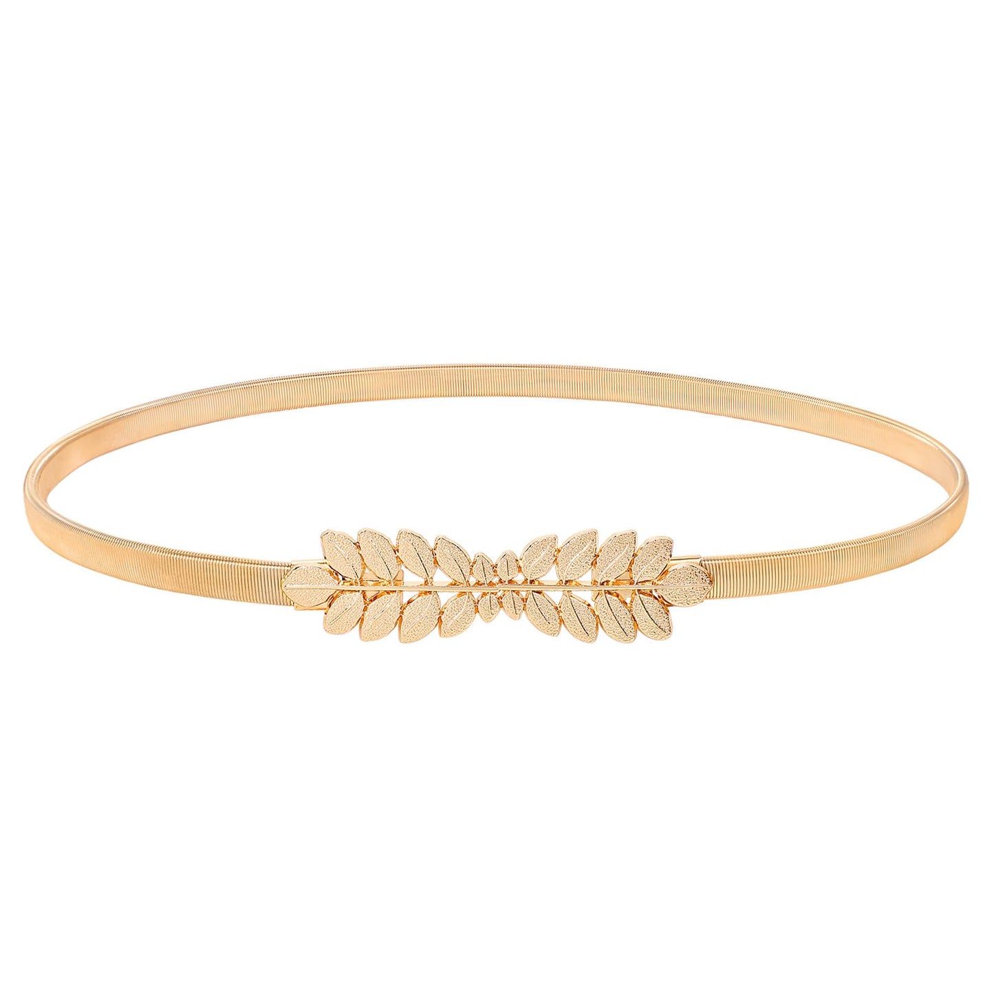 HOTVONMELLI Skinny Metal Cinch Belt for Dress Stretch Thin Waist Belt for Women Gold/Silver