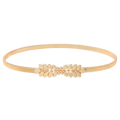 HOTVONMELLI Skinny Metal Cinch Belt for Dress Stretch Thin Waist Belt for Women Gold/Silver