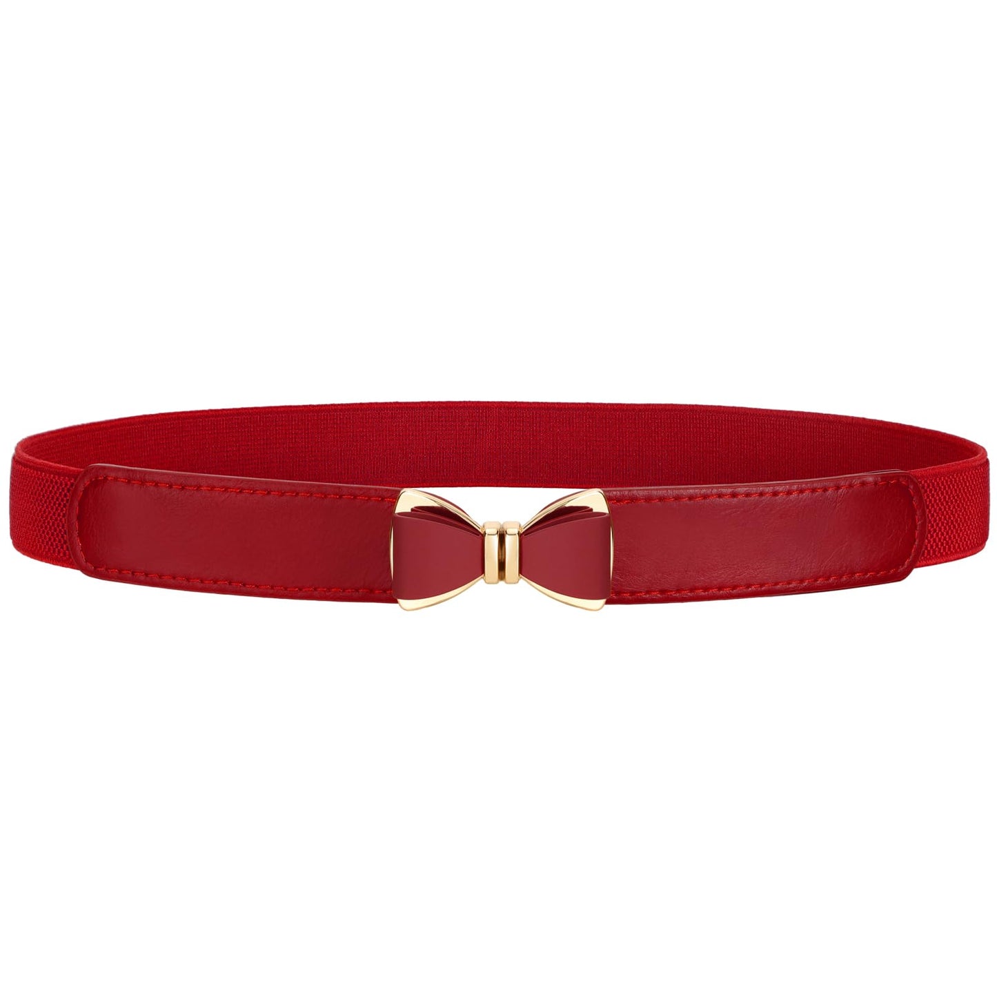 HOTVONMELLI Womens Skinny Elastic Belt Stretchy Bow Belt for Women Dresses Thin Waist Ladies Belts