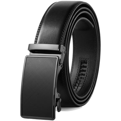 HOTFounders & C Men's Ratchet Belt 1 3/8",Leather Dress Belt Adjustable with Click Sliding Buckle Trim to Exact Fit