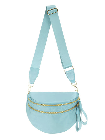 HOTPure Colour Crossbody Bag Bum Bag for Women,Spacious Purse Fanny Packs Belt Bag,Oversized Bum Bag (Colour Bum Bag-Black)