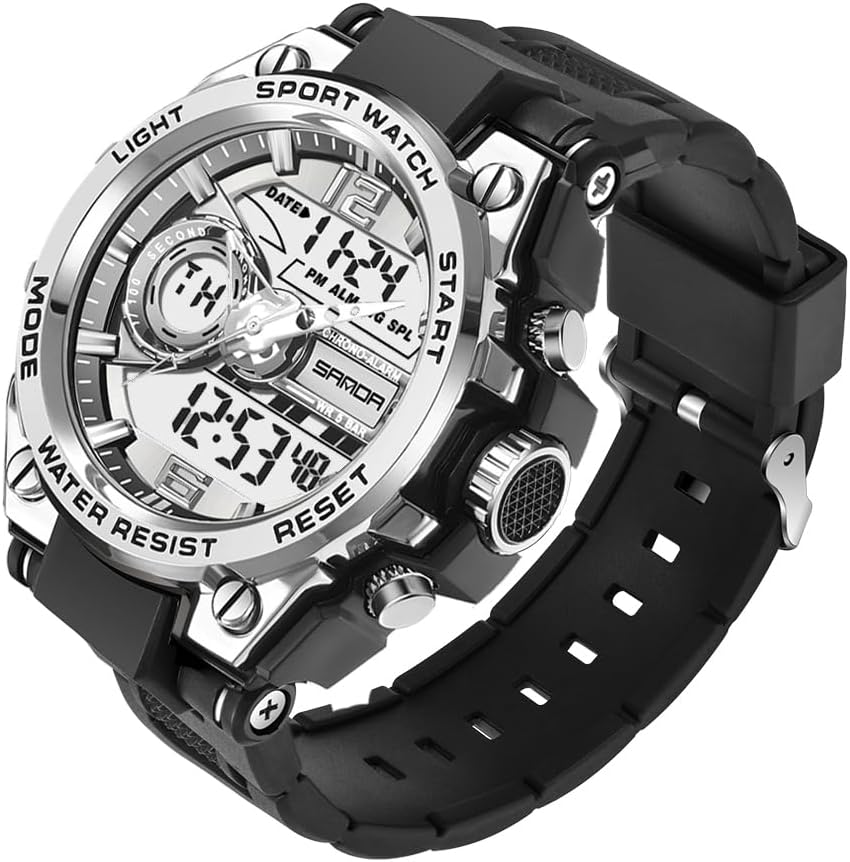 HOTKXAITO Men's Watches Sports Outdoor Waterproof Military Watch Date Multi Function Tactics LED Alarm Stopwatch