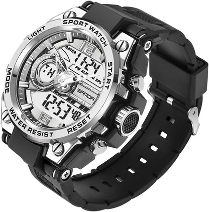 HOTKXAITO Men's Watches Sports Outdoor Waterproof Military Watch Date Multi Function Tactics LED Alarm Stopwatch