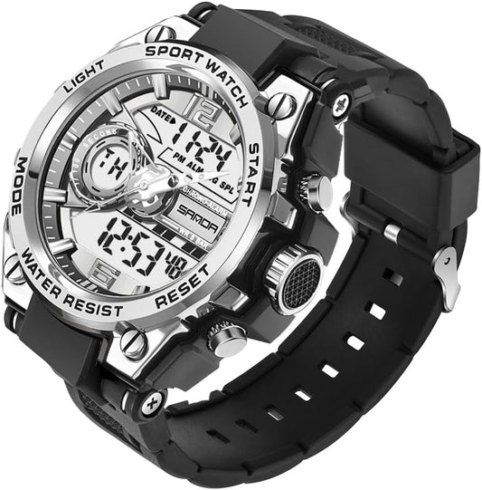 HOTKXAITO Men's Watches Sports Outdoor Waterproof Military Watch Date Multi Function Tactics LED Alarm Stopwatch