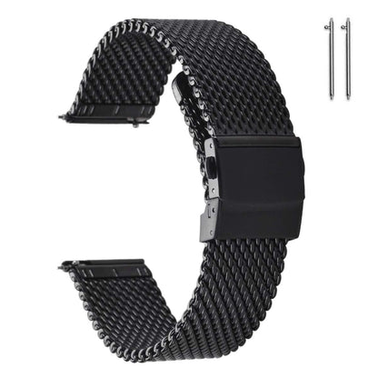 HOTEACHE Stainless Steel Thick Mesh Watch Bands for Mens, Quick Release Adjustable Heavy Duty Mesh Watch Straps 18mm 20mm 22mm
