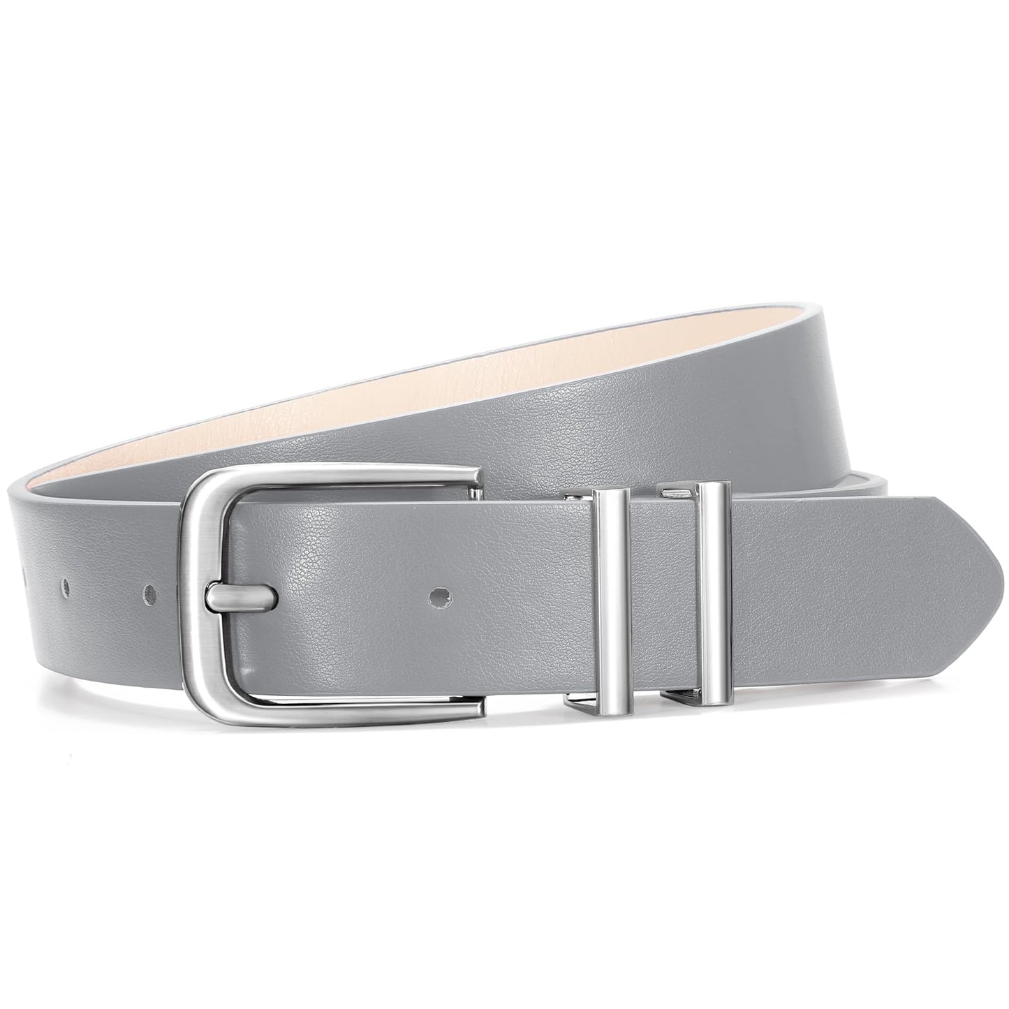 HOTVONMELLI Women's Soft Faux Leather Belt for Jeans Pants Dress Fashion Ladies Waist Belt with Gold/Silvery Buckle