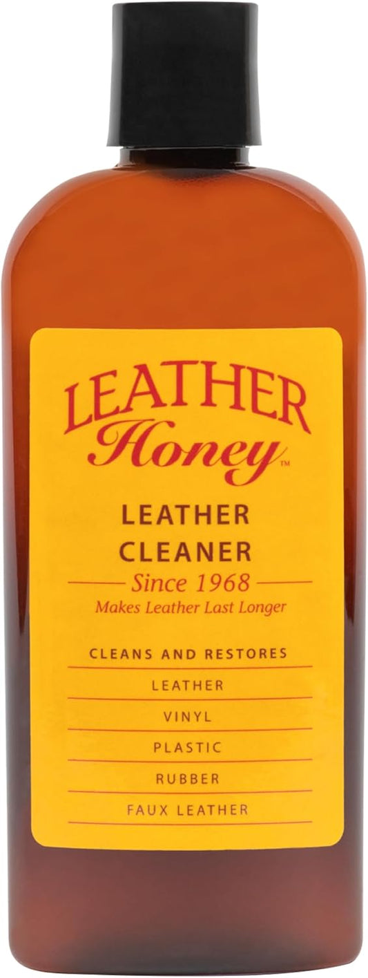 HOTLeather Honey Leather Cleaner: Non-Toxic Leather Care Made in the USA Since 1968. Deep Cleans Leather, Faux & Vinyl - Couches, Car Seats, Purses, Tack, Shoes & Bags. Safe Any Colors & White Leather