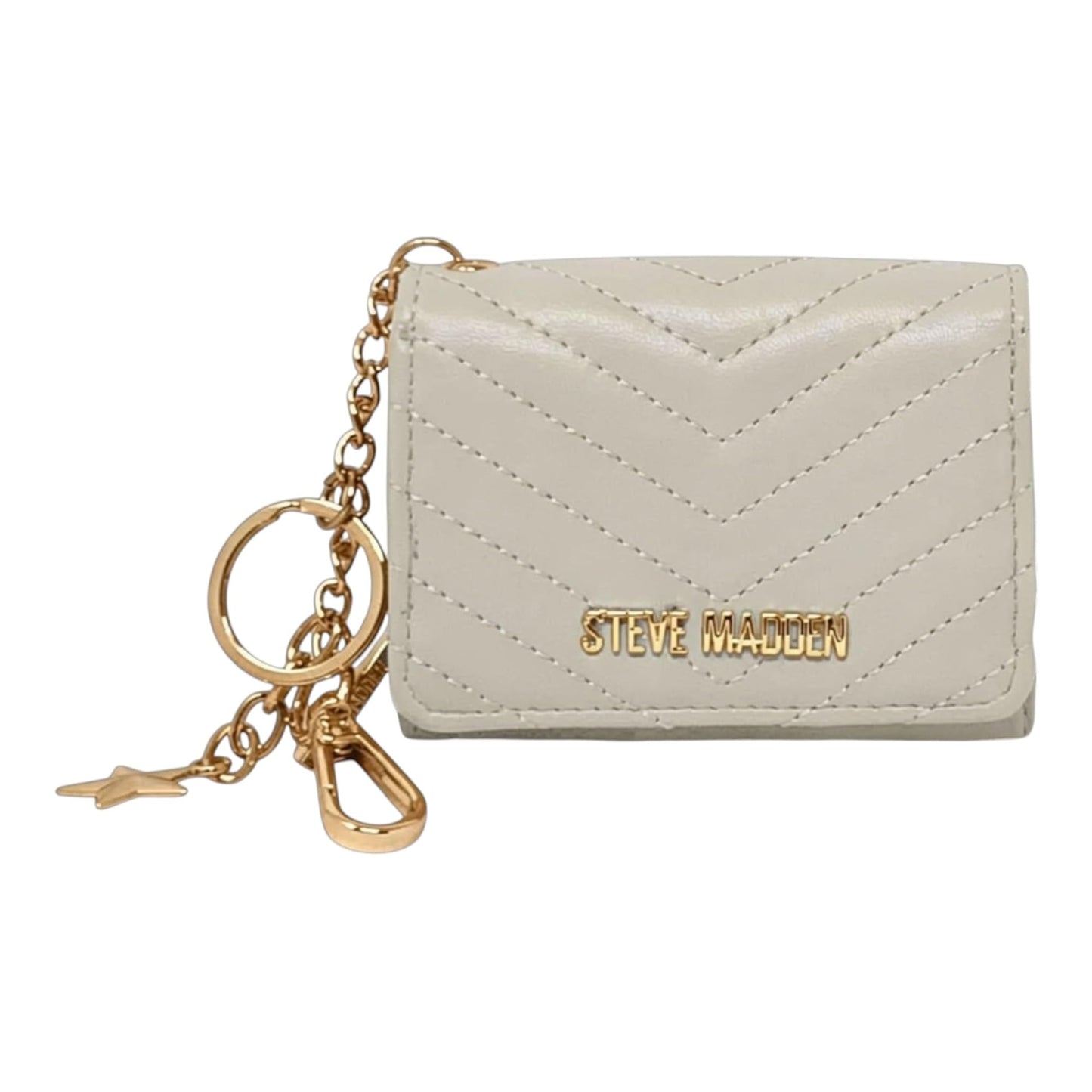 HOTSteve Madden Women’s Bklara Card Case with Keyring and Clip (Black) (Black)