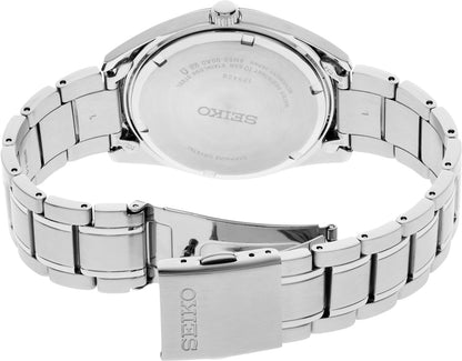 HOTSEIKO SUR527 Quartz Watch for Men - Essentials Collection - Green Dial with Date Calendar, Stainless Steel - 100M Water Resistant