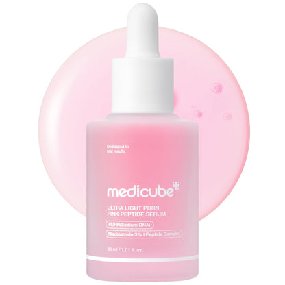 HOTmedicube PDRN Pink Peptide Serum with Salmon DNA | Pink Glow Serum with Peptides & Niacinamide for Hydration & Firm-Looking Skin | Uneven Tone Care | Korean Skincare, 1.01 fl. Oz