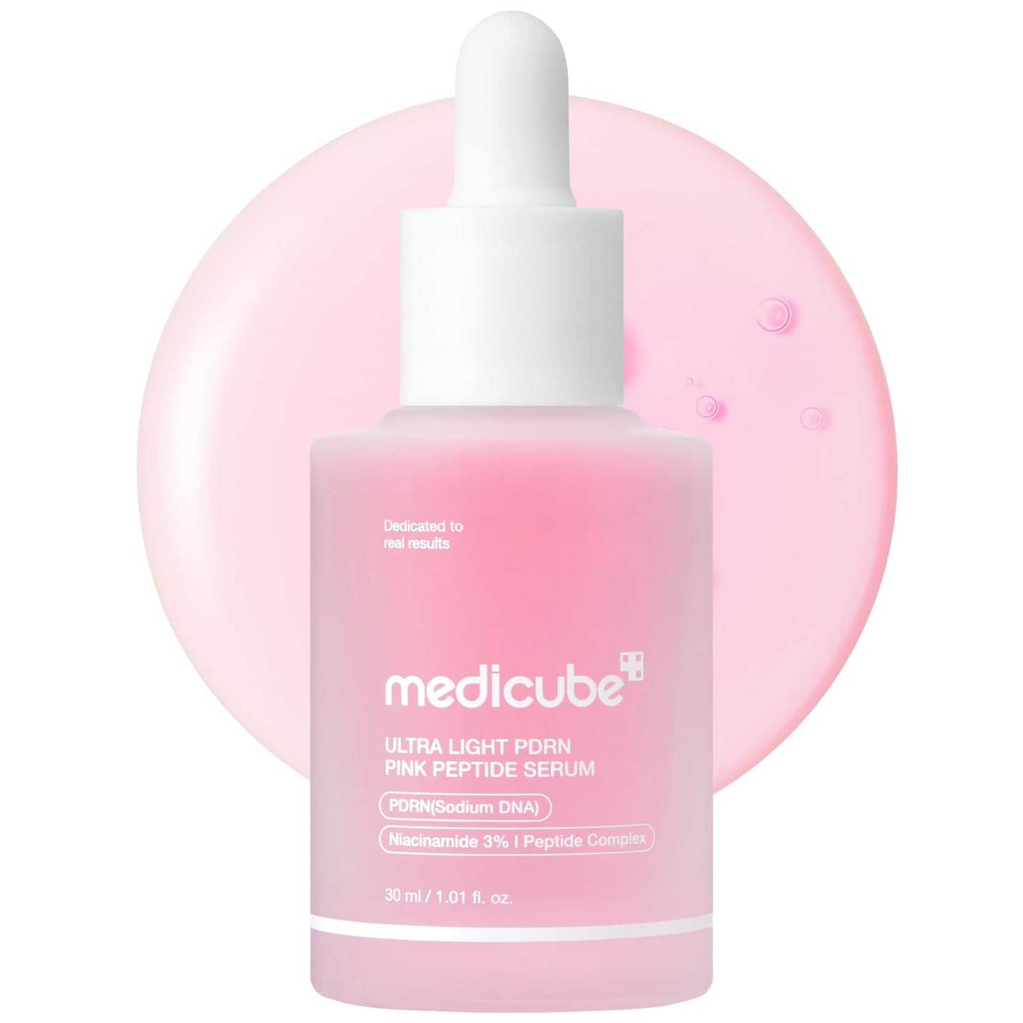 HOTmedicube PDRN Pink Peptide Serum with Rose PDRN | Vegan Pink Glow Serum with Peptides & Niacinamide for Hydration & Firm-Looking Skin | Uneven Tone Care | Korean Skincare, 1.01 fl. Oz