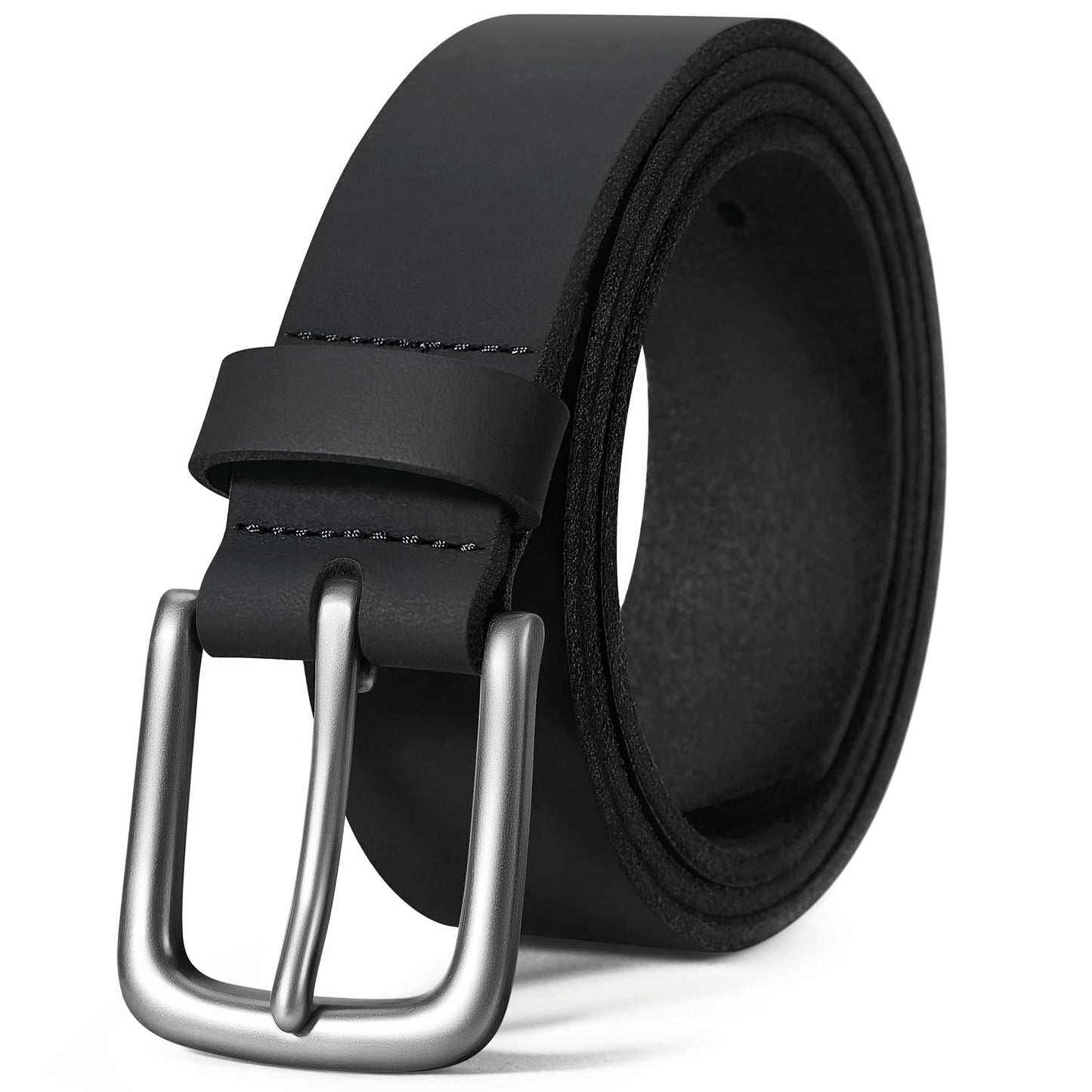 HOTVATAN Men's Full Grain Leather Casual Every Day Jeans Belts, Handmade Men Leather Belt with Gift Box