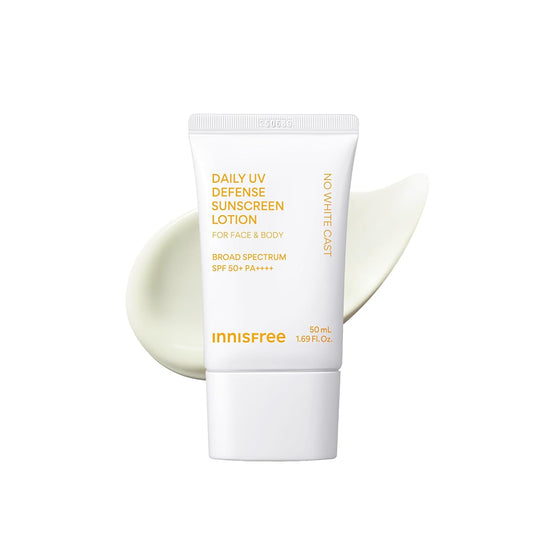 HOTinnisfree Daily UV Defense SPF 50+ PA++++ Korean Face & Body Sunscreen, Broad Spectrum, Invisible Finish, No White Cast, Lightweight, Hydrating