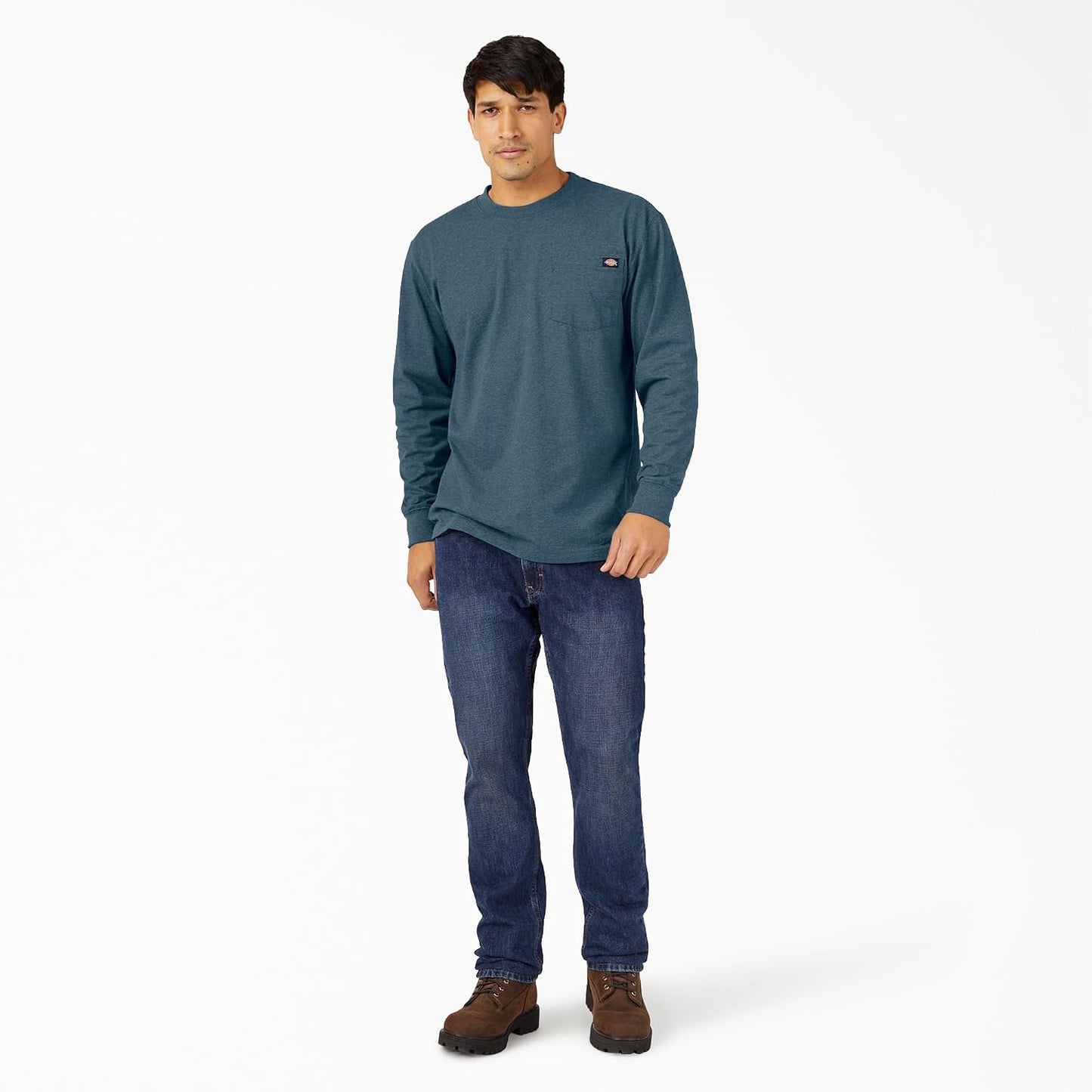 HOTDickies Men's Big and Tall Long Sleeve Heavyweight Crew Neck