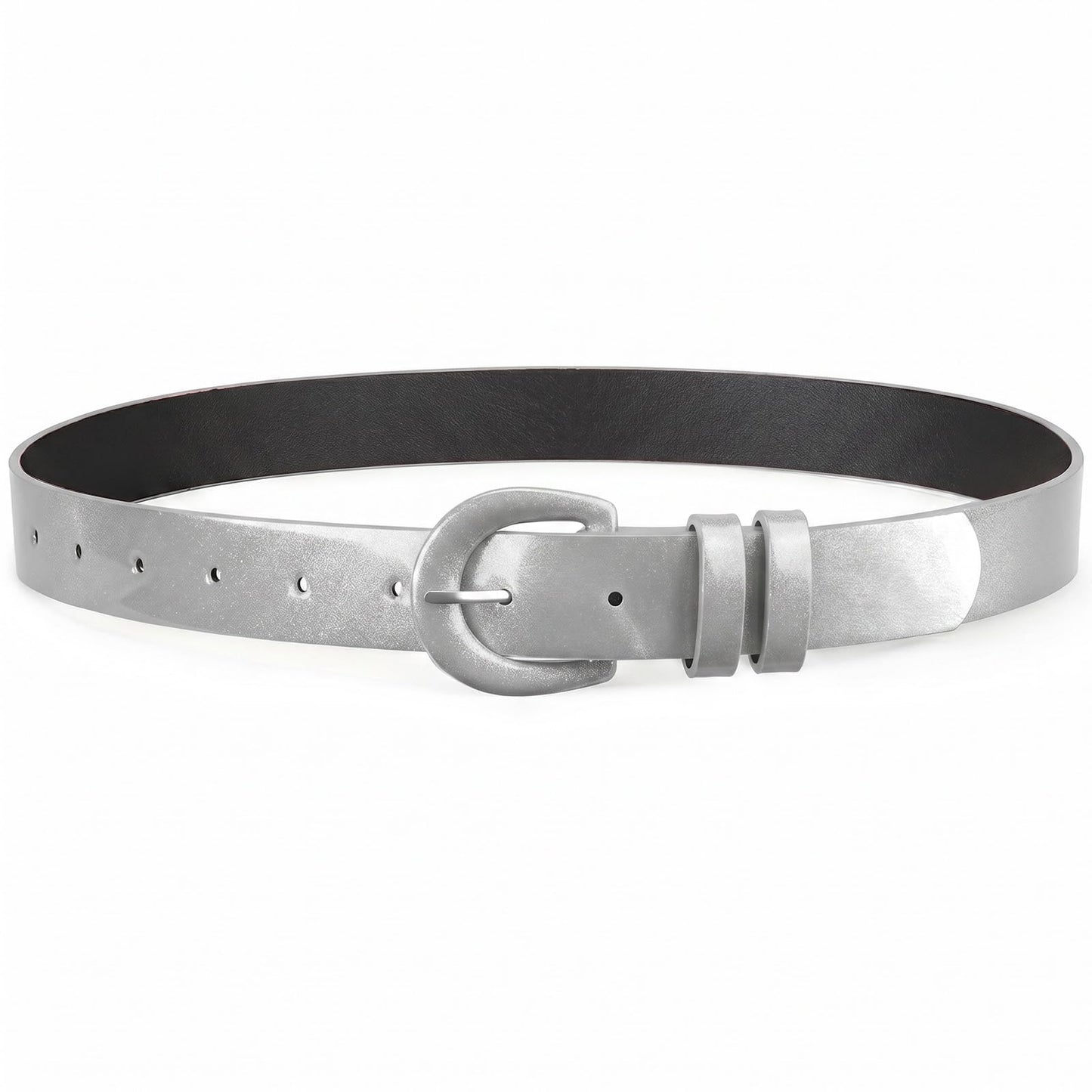 HOTJASGOOD Women Patent Leather Belt for Jeans Pants Vintage 50s Women Belt for Dress