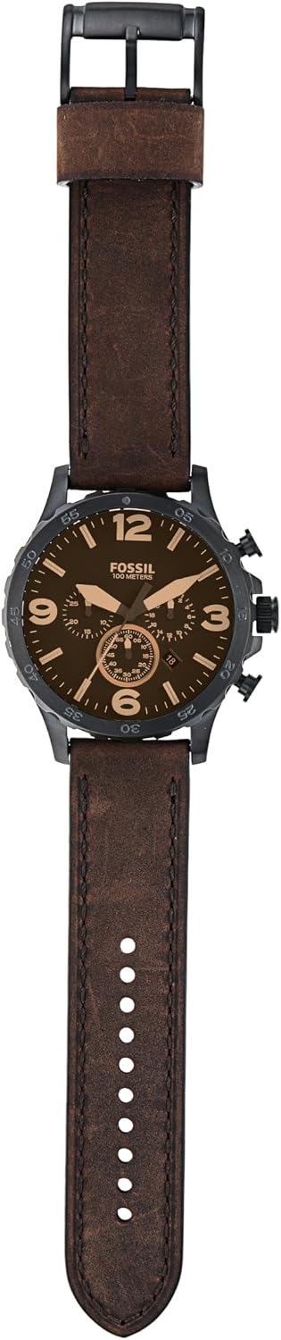 HOTFossil Men's Nate Quartz Watch, Oversized Stainless Steel Chronograph Watch for Men