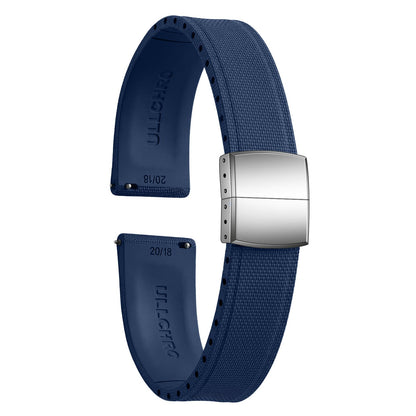 HOTFKM Rubber Watch Strap 20mm, Quick Release Watch Band 22mm for Men Women, Waterproof Soft Premium Fluororubber Cut to Size 18mm 19mm 21mm 23mm 24mm Deployment Clasp