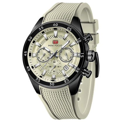 HOTMINI Focus Men Watches Unique Casual Wristwatch (Chronograph/Waterproof/Luminous/Calendar/24 Hours) Silicon Band Fashion Watches for Men