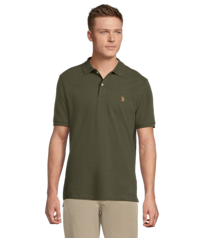 HOTU.S. Polo Assn. Men's Classic Polo Shirt, Two-Button Closure Pique Polo Shirt, Summer Fashion Golf Shirt | Two-Button Closure Pique Polo Shirt, Summer Fashion Golf Shirt