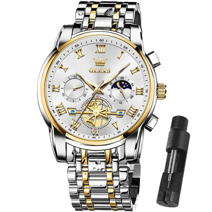 HOTOLEVS Mens Watches Waterproof Stainless Steel Adjustable Bracelet Watch Quartz Analog Watch for Men Fashion Business Classic Mens's Wrist watch's Casual Watches Gold/Blue/Black/White/Face/Dial
