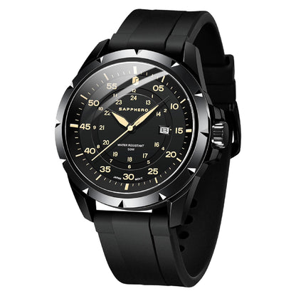 HOTSAPPHERO Mens Watch 50M Waterproof Luminous Quartz Analog Watches with Date Display Casual Stylish Work Business Classic Silicone Strap Men's Wrist Watches Elegant Gifts for Men