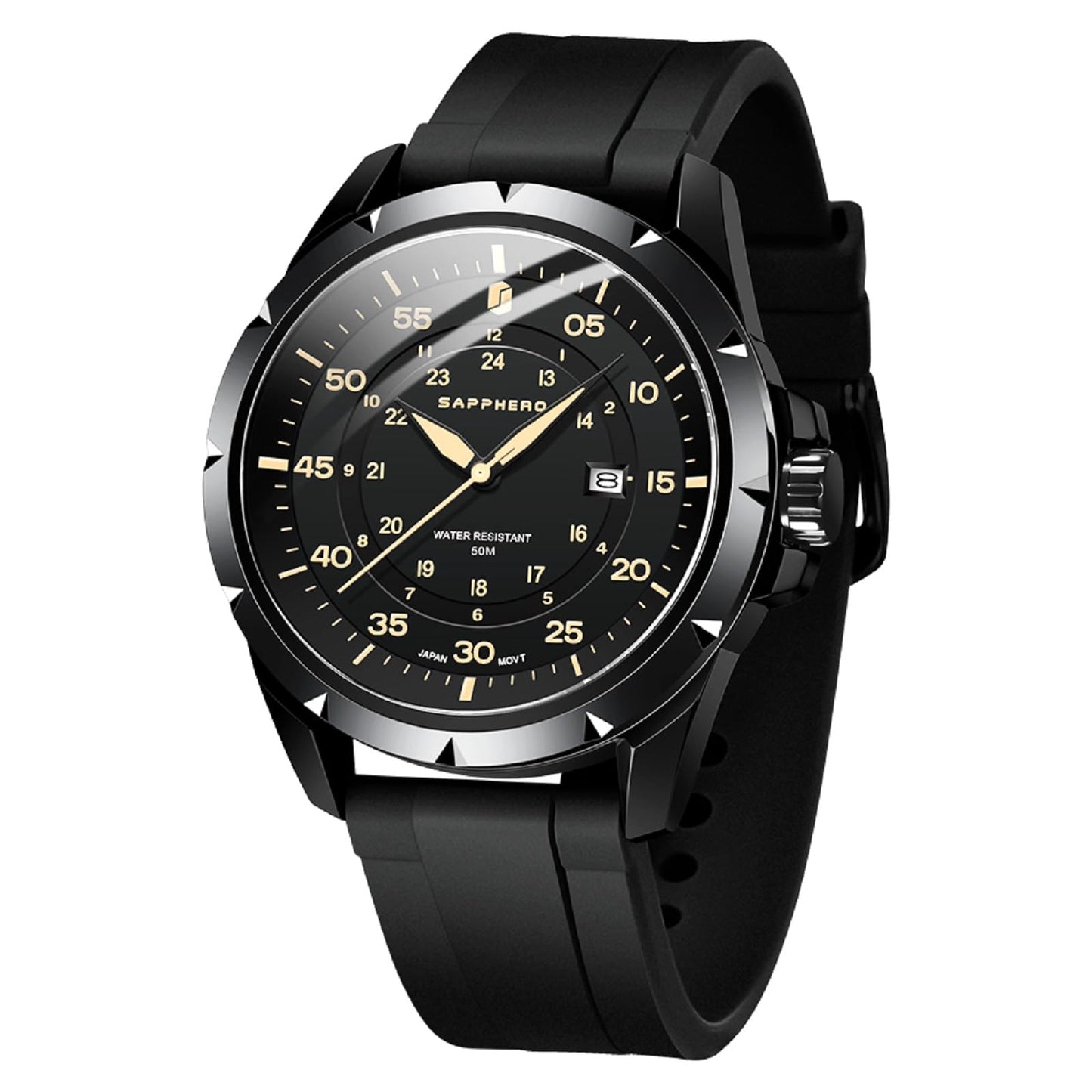 HOTSAPPHERO Mens Watch 50M Waterproof Luminous Quartz Analog Watches with Date Display Casual Stylish Work Business Classic Silicone Strap Men's Wrist Watches Elegant Gifts for Men