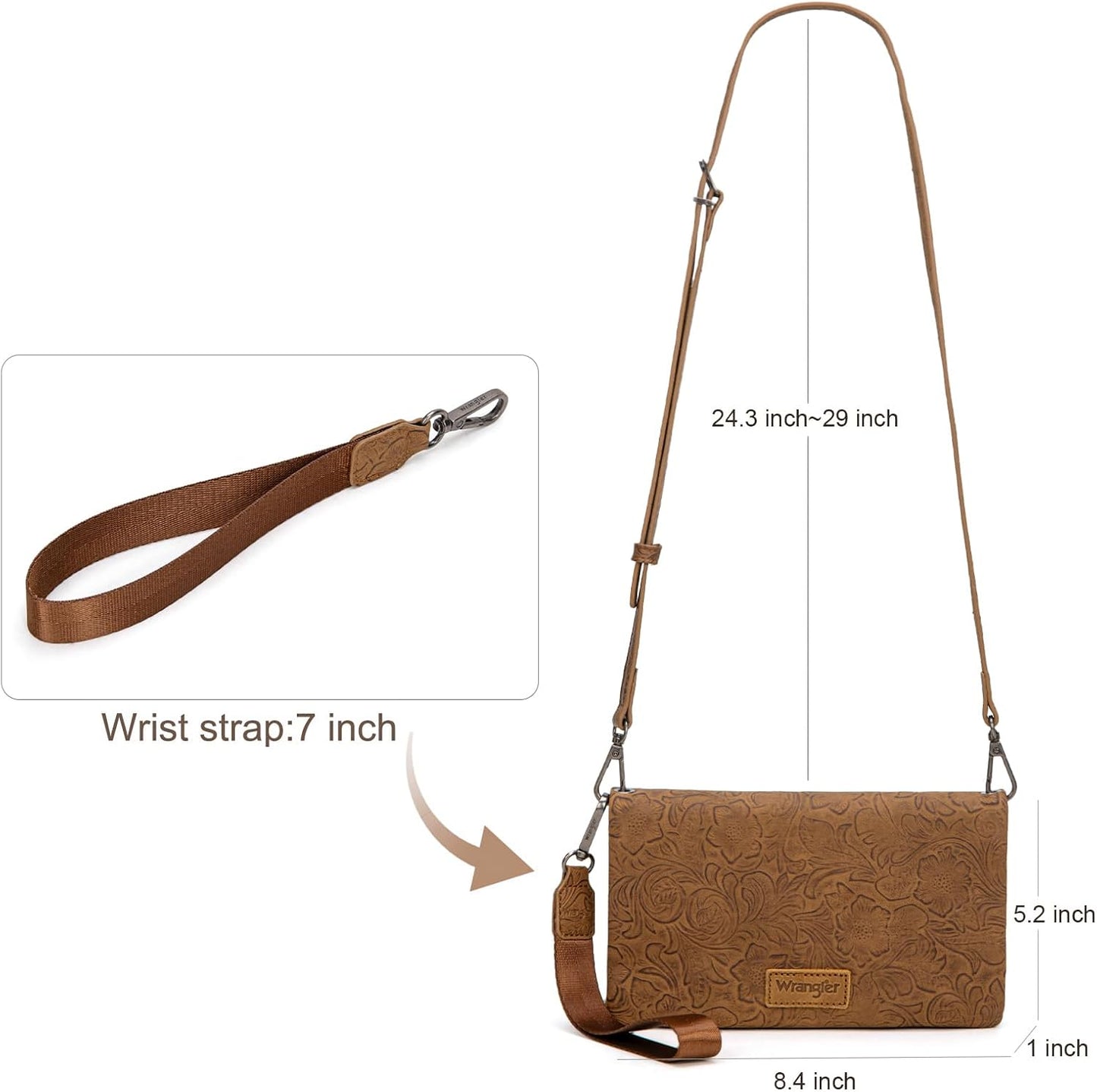 HOTWrangler Crossbody Wallet Small Purse Womens Wristlet Wallet RFID Blocking Bifold Clutch Credit Card Holder Purse