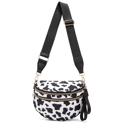 HOTPure Colour Crossbody Bum Bags for Women Spacious Checkered Cross body Bag Nylon Trendy Fanny Pack for Travel