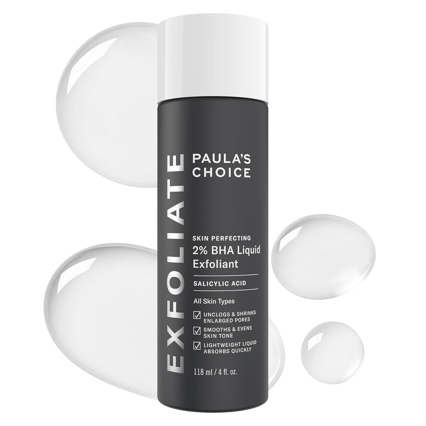 HOTPaula's Choice SKIN PERFECTING 2% BHA Liquid Exfoliant with Salicylic Acid, Facial Polish for Pores, Wrinkles & Fine Lines, Suitable for Blackhead-Prone Skin, Fragrance-Free