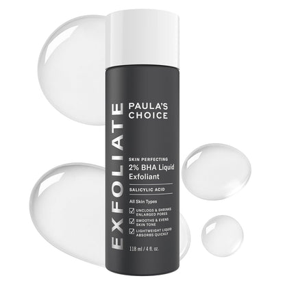 HOTPaula's Choice SKIN PERFECTING 2% BHA Liquid Exfoliant with Salicylic Acid, Facial Polish for Pores, Wrinkles & Fine Lines, Suitable for Blackhead-Prone Skin, Fragrance-Free