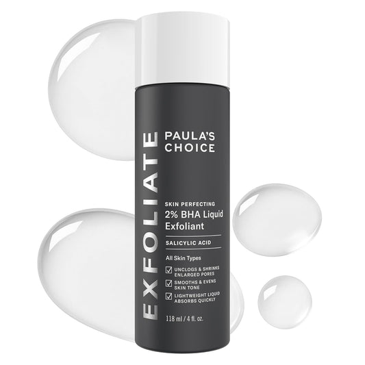 HOTPaula's Choice SKIN PERFECTING 2% BHA Liquid Exfoliant with Salicylic Acid, Facial Polish for Pores, Wrinkles & Fine Lines, Suitable for Blackhead-Prone Skin, Fragrance-Free