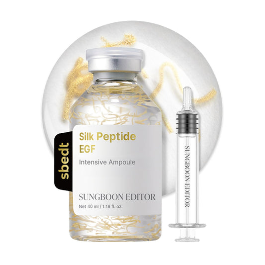 HOTSUNGBOON EDITOR Glow Intensive Deep Collagen Silk Peptide EGF Ampoule, Copper Peptides Serum for Face with Multi Peptides, Hydrating Korean Skincare Facial Serum for Smooth-Looking Skin, 1.35 fl oz