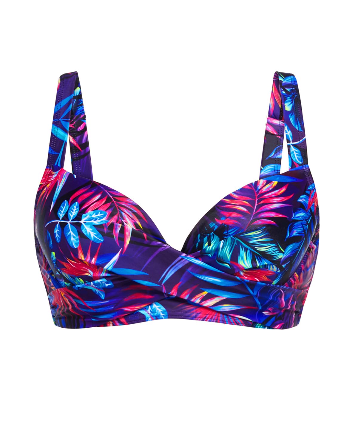 HOTWomen Underwire Bikini Top - Bra Padded Push Up Swimsuit Top | Twist Front Design, Wide Adjustable Straps,Unremovable Cups for Fixed Lift,Full Lining,3-gear Adjustable Hook Closure