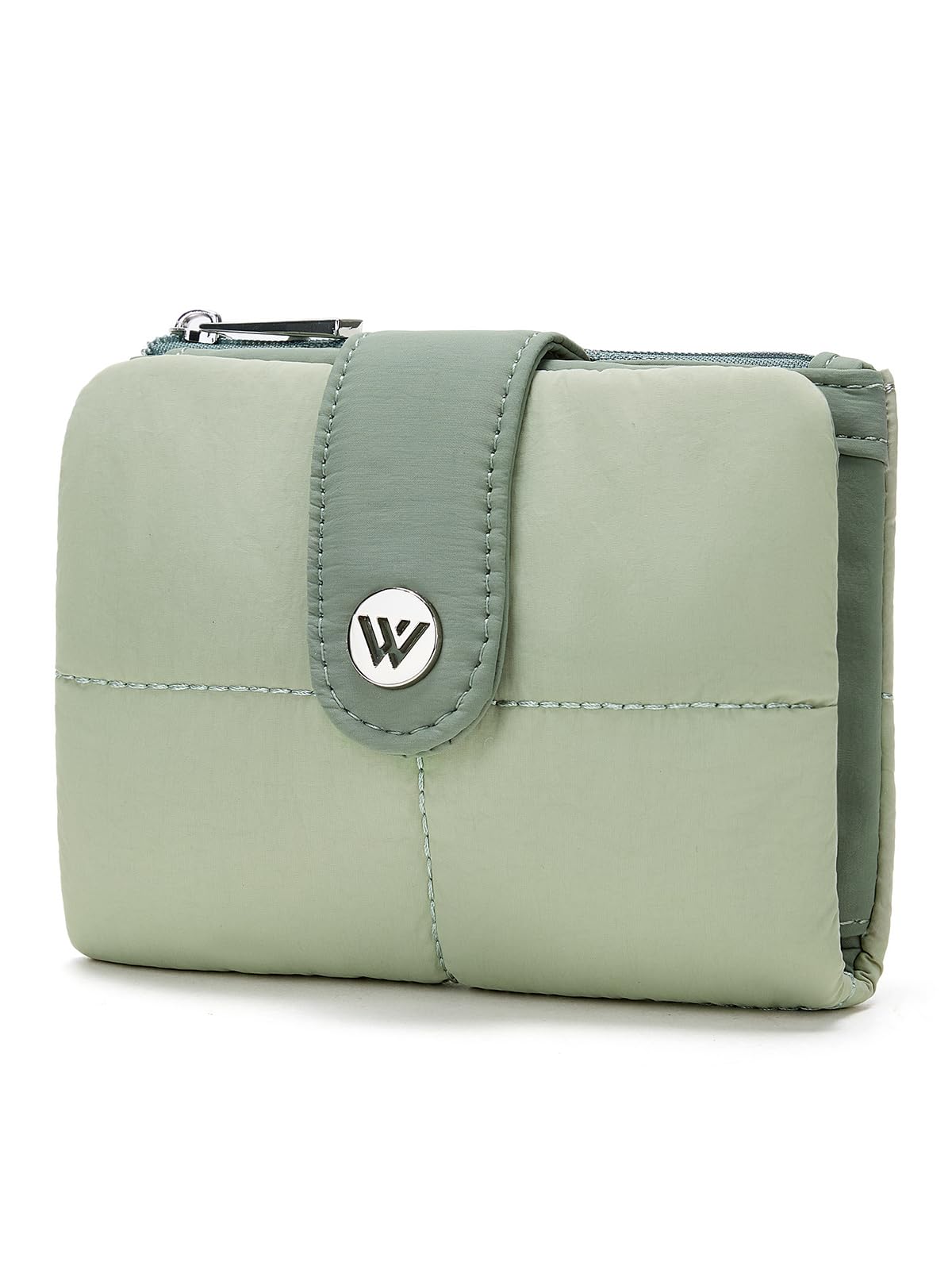 HOTWESTBRONCO Puffer Small Wallet for Women RFID Blocking Card Holder Wallets, Womens Bifold Wallet with Zipper Coin Pocket & ID Window