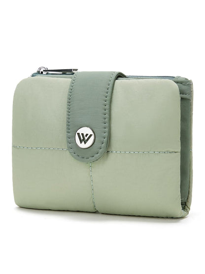 HOTWESTBRONCO Puffer Small Wallet for Women RFID Blocking Card Holder Wallets, Womens Bifold Wallet with Zipper Coin Pocket & ID Window