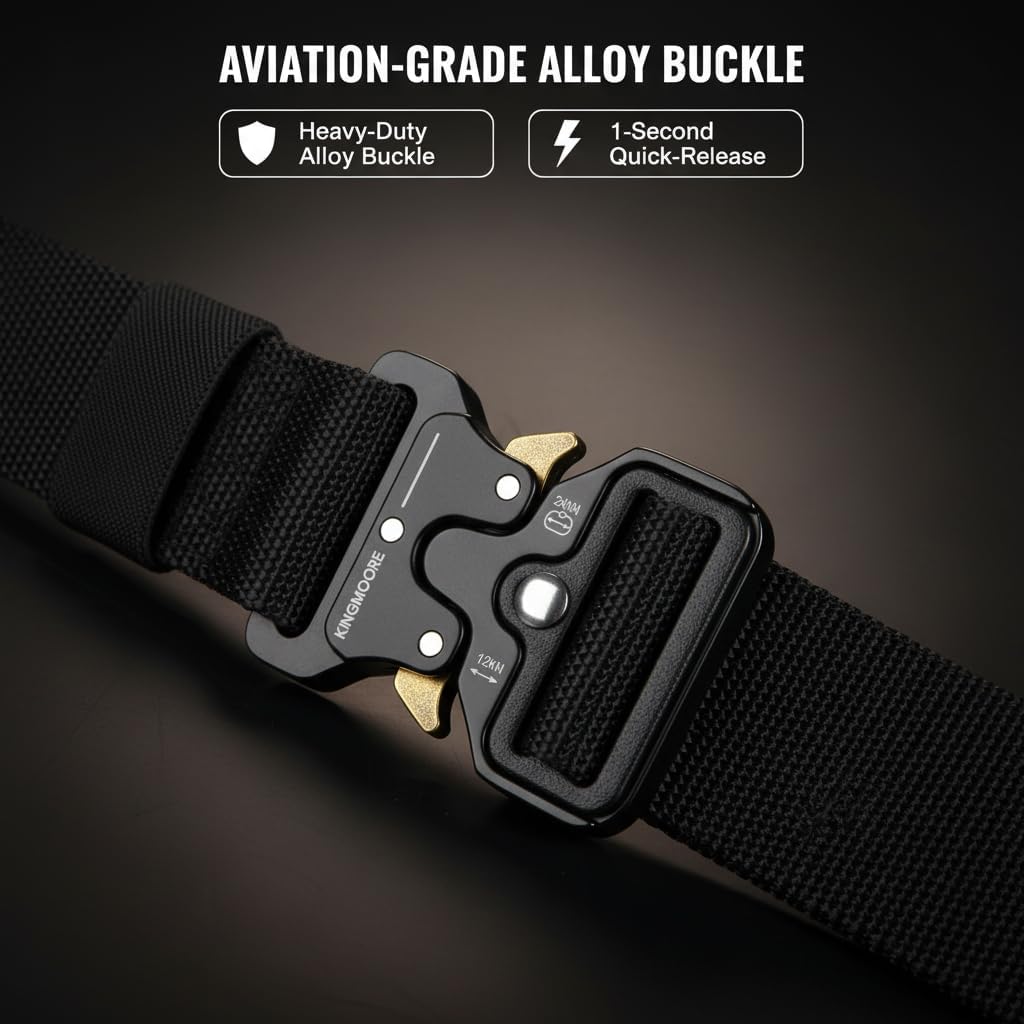 HOTKingMoore 3 Pack Tactical Belt for EDC Battle Military Utility Combat Gear with Heavy-Duty Quick-Release Metal Buckle