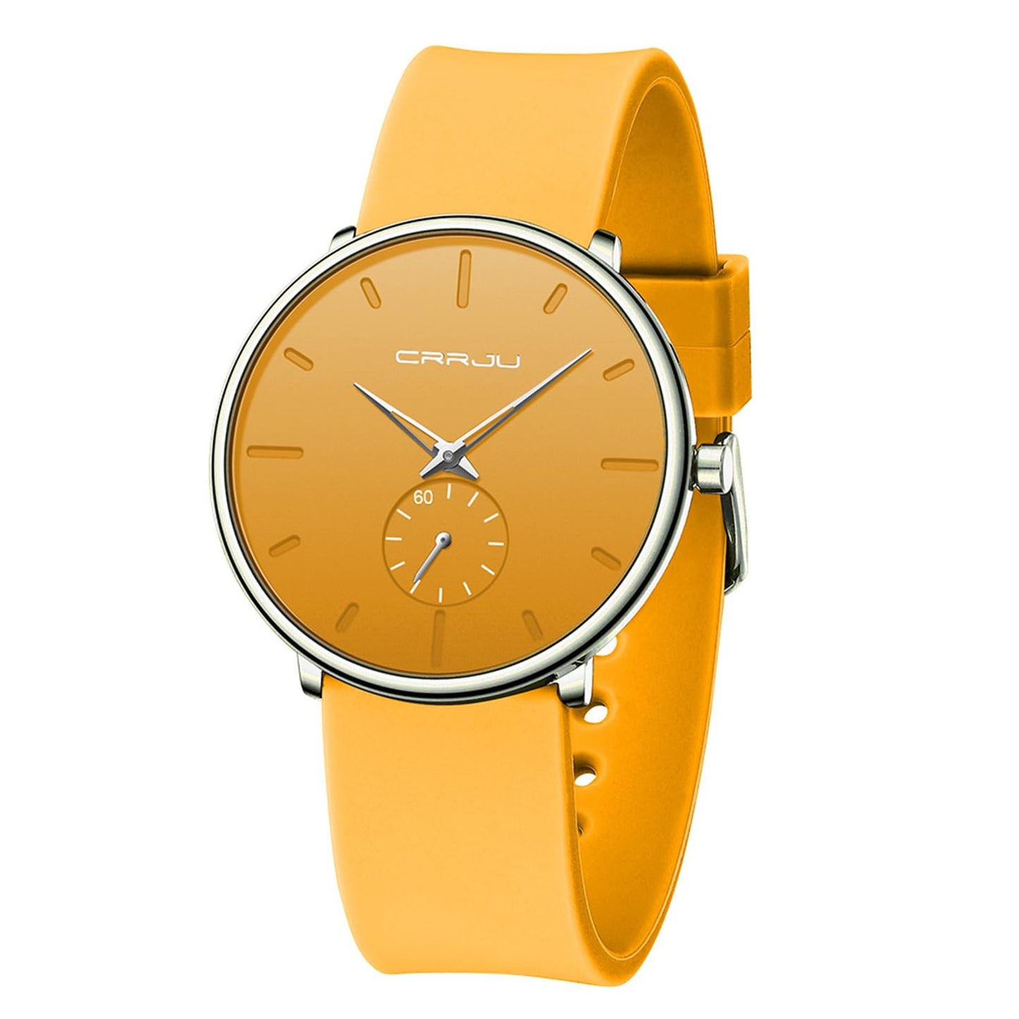 HOTCRRJU Men’s Women Watch Casual Stylish Waterproof Quartz Unisex Wristwatches, Ultra Thin Watches for Men Women, Colorful Silicone Band
