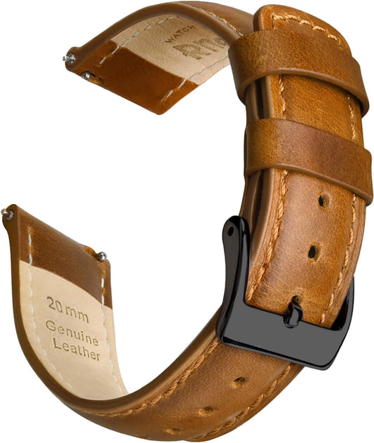 HOTRitche Christmas Gift Quick Release Leather Watch Bands Genuine Watch Straps for Men Women Top Grain Leather Watch Strap, White Elephant Gifts, Stocking Stuffers for Men, Father's Day gifts