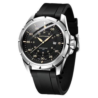 HOTSAPPHERO Mens Watch 50M Waterproof Luminous Quartz Analog Watches with Date Display Casual Stylish Work Business Classic Silicone Strap Men's Wrist Watches Elegant Gifts for Men