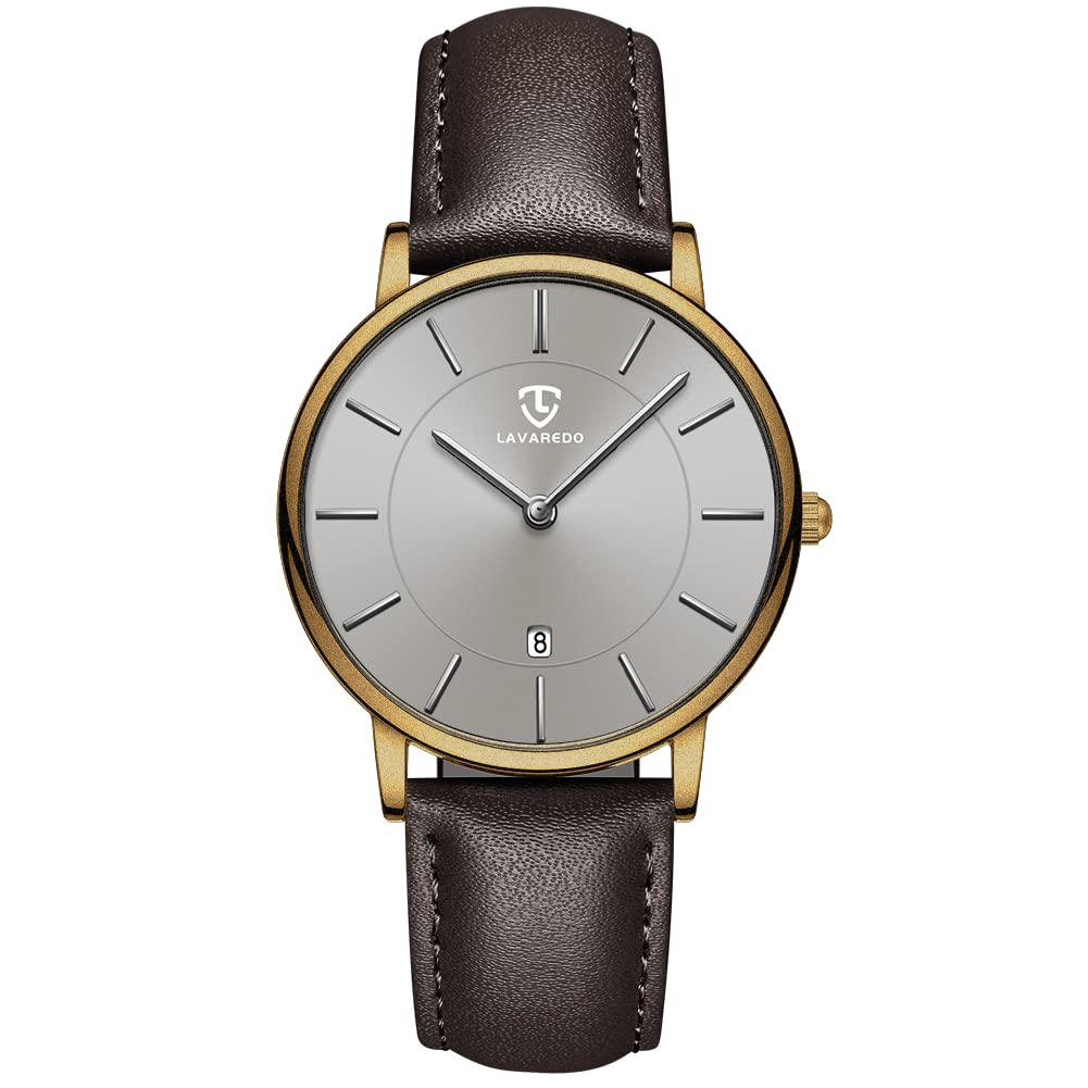 HOTBEN NEVIS Watch, Mens Watch, Minimalist Fashion Simple Wrist Watch Analog Date with Leather Strap