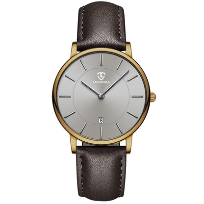 HOTBEN NEVIS Watch, Mens Watch, Minimalist Fashion Simple Wrist Watch Analog Date with Leather Strap